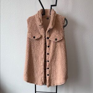 SHEIN Tan Fleece Vest